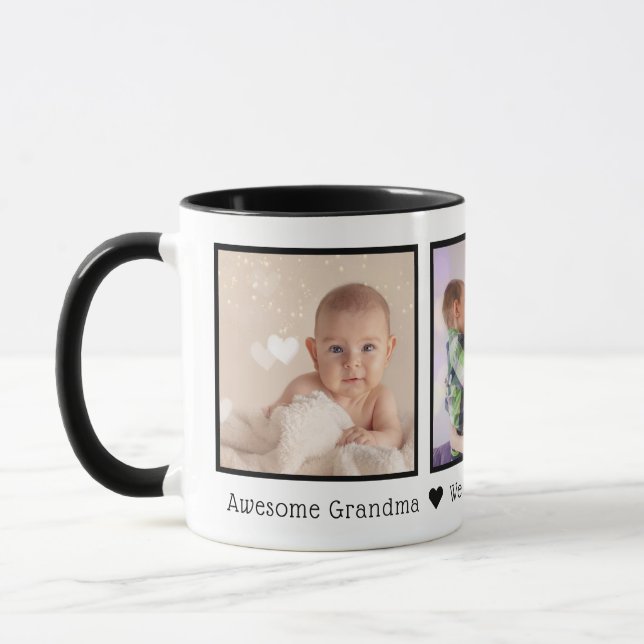 Awesome Grandma Multi Photo Personalised Mug (Left)