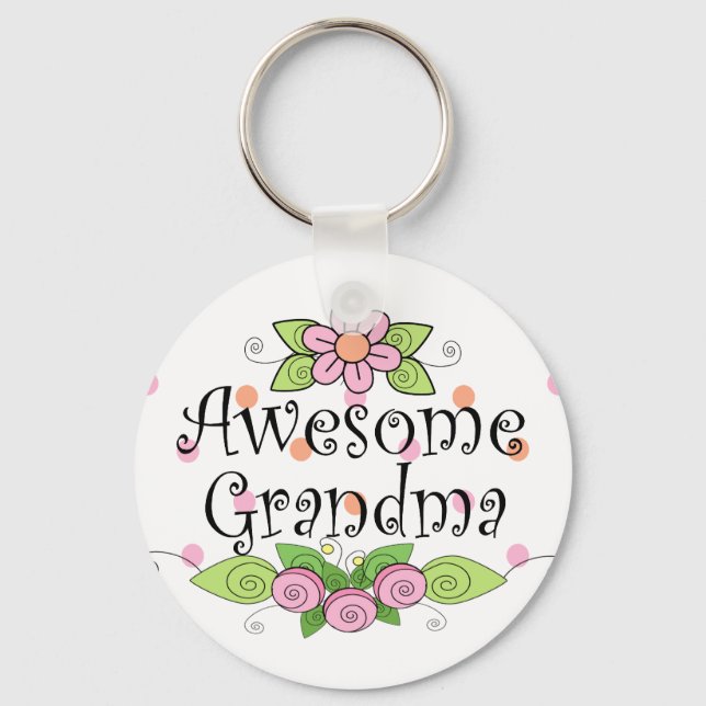Awesome Grandma T-Shirt Key Ring (Front)