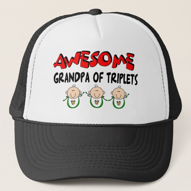 AWESOME GRANDPA of TRIPLETS Trucker Hat (Front)