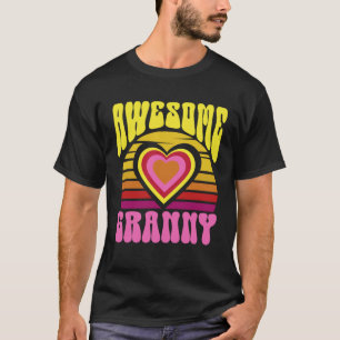 Awesome Granny Cute Sunset Hearts Mother s Day Ret T-Shirt