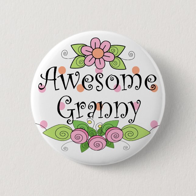 Awesome Granny T-Shirt 6 Cm Round Badge (Front)
