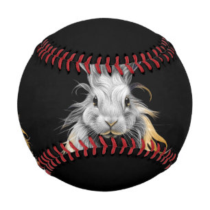 Awesome Gray Rabbit on Fire  Baseball