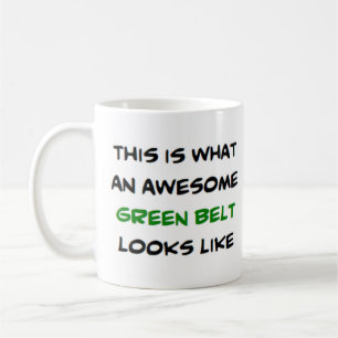 awesome green belt coffee mug