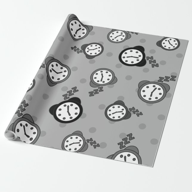 Awesome grey birthday party wrapping paper (Unrolled)