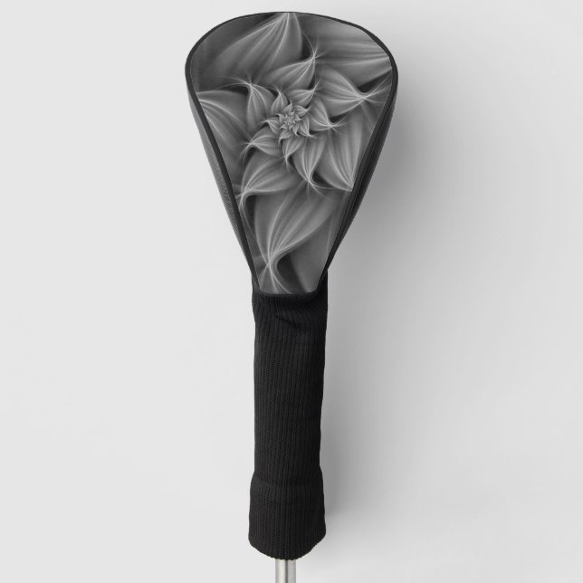 Awesome Grey Flower Fractal  Golf Head Cover (Front)