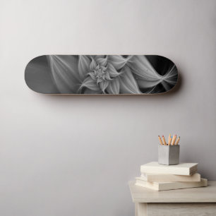 Awesome Grey Flower Fractal Skateboard