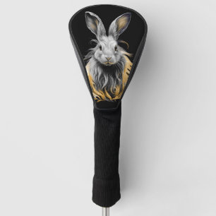 Awesome Grey Rabbit on Fire  Golf Head Cover