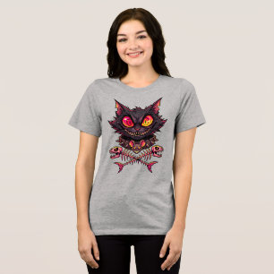 Awesome Grunge Cat Face Tri-Blend Shirt