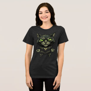 Awesome Grunge Cat Face Tri-Blend Shirt