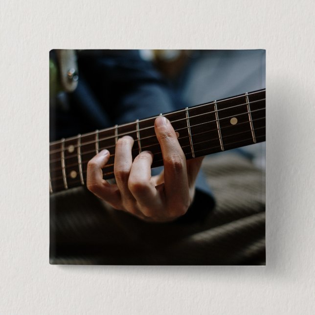 Awesome Guitar 15 Cm Square Badge (Front)