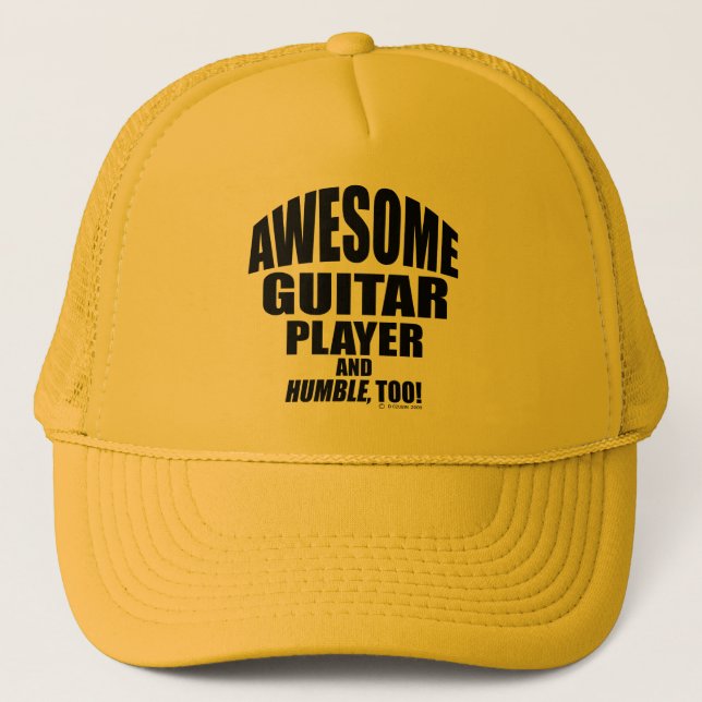 Awesome Guitar Player Trucker Hat (Front)