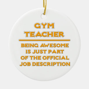 Awesome Gym Teacher .. Job Description Ceramic Tree Decoration