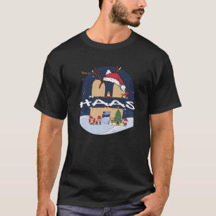 Awesome Haas Name w Santa Hat in Xmas Theme Christ T-Shirt