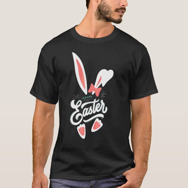 Awesome Happy Easter For Cool Easter Day Bunny T-Shirt (Front)