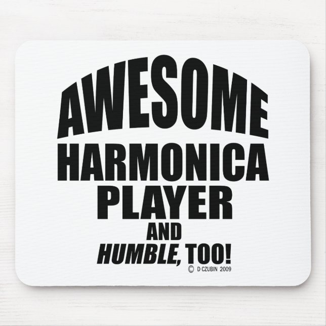 Awesome Harmonica Player Mouse Pad (Front)