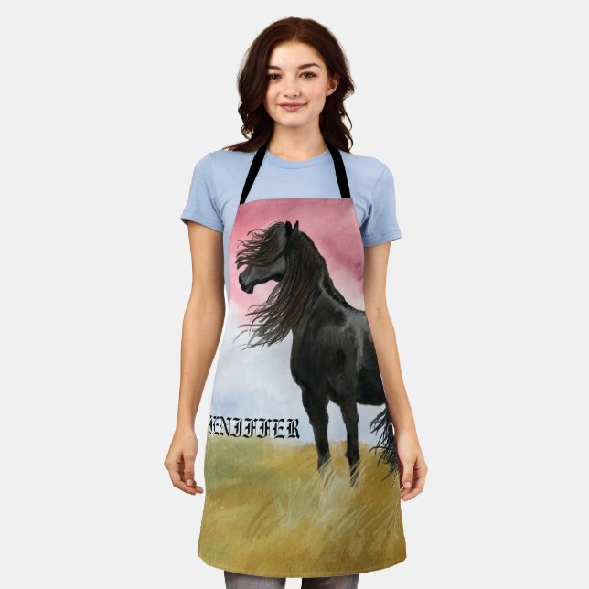 Awesome Horse Watercolor Apron (Worn)