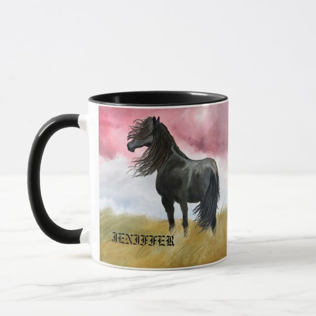 Awesome Horse Watercolor Coffee Mug (Left)