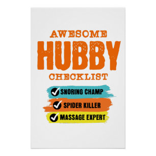 Awesome Husband Checklist Funny Poster