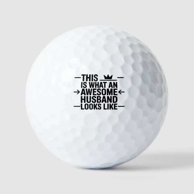 Awesome Husband Graphic Typography Golf Balls (Front)
