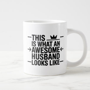 Awesome Husband Graphic Typography Large Coffee Mug