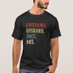 Awesome Husband Since 1985 Retro 37 Wedding Aniver T-Shirt
