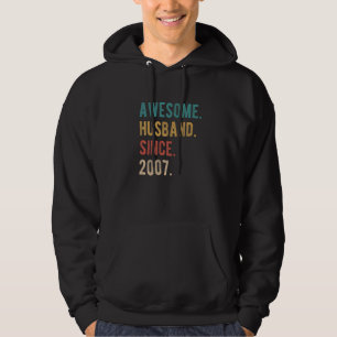 Awesome Husband Since 2007 15th Wedding Aniversar Hoodie