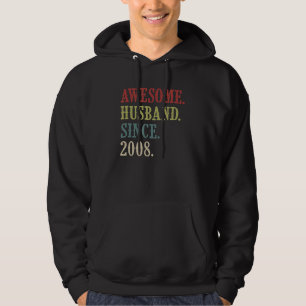 Awesome Husband Since 2008 14 Wedding Aniversary Hoodie