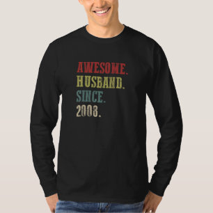 Awesome Husband Since 2008  14 Wedding Aniversary  T-Shirt
