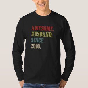 Awesome Husband Since 2010  12 Wedding Aniversary T-Shirt