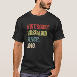 Awesome Husband Since 2010  12 Wedding Aniversary T-Shirt