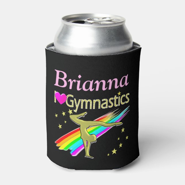 AWESOME I LOVE GYMNASTICS PERSONALIZED CAN COOLER (Can Front)