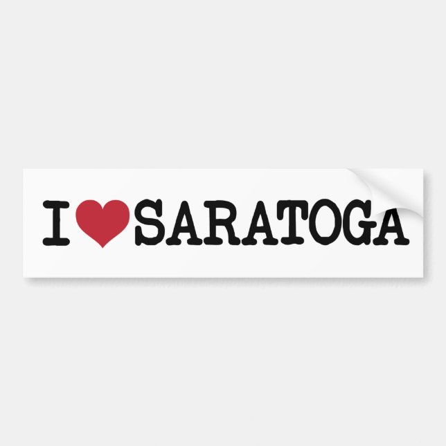 Awesome 'I Love Saratoga' Bumper Sticker (Front)