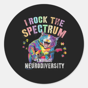 Awesome I Rock The Spectrum Autism Mother Motivate Classic Round Sticker