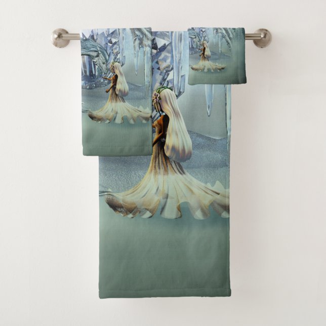 Awesome ice dragon bath towel set (Insitu)