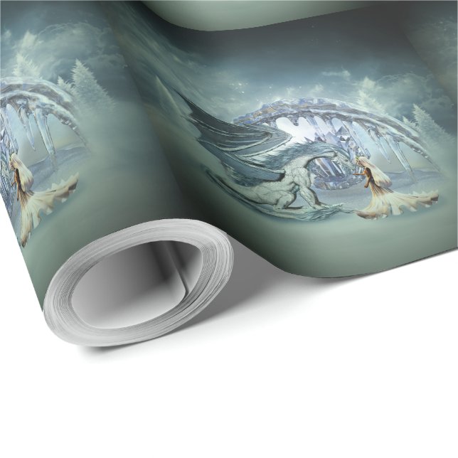 Awesome ice dragon wrapping paper (Roll Corner)
