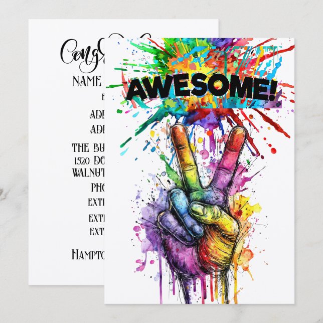 AWESOME  INVITATION (Front/Back)