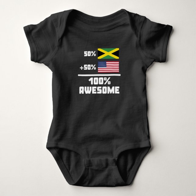 Awesome Jamaican American Baby Bodysuit (Front)