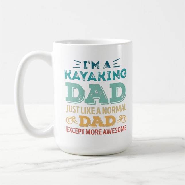 Awesome Kayaking Dad Fathers Day Funny Gift Coffee Mug (Left)