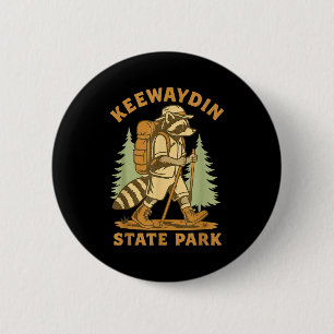 Awesome Keewaydin State Park, Ny Hiking Racoon Hik 6 Cm Round Badge