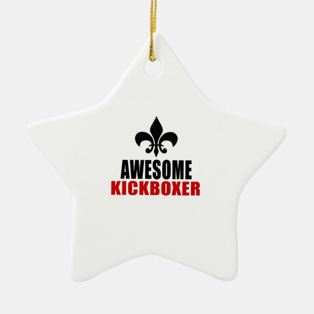 AWESOME KICKBOXER CERAMIC TREE DECORATION (Front)