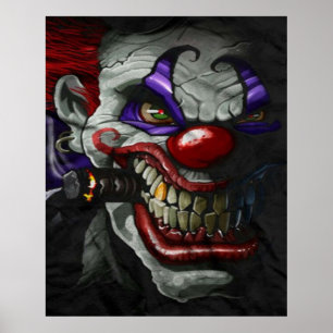 Awesome Killer Clown Cartoon Artwork horror Poster