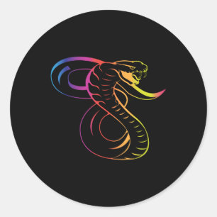 Awesome King Cobra Snake Classic Round Sticker