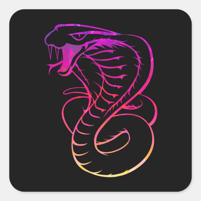 Awesome King Cobra Snake Square Sticker (Front)