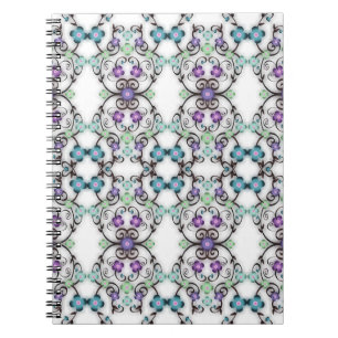 Awesome Lacy Look of Blue Violet Flowers Notebook