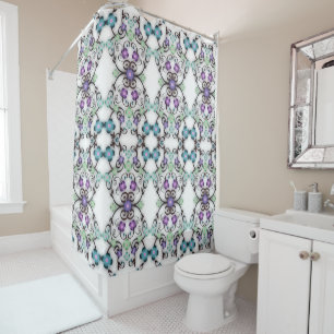 Awesome Lacy Look of Blue Violet Flowers Shower Curtain