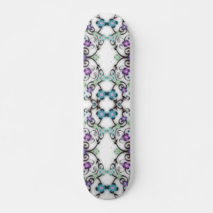 Awesome Lacy Look of Blue Violet Flowers  Skateboard