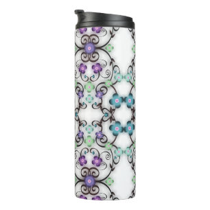Awesome Lacy Look of Blue Violet Flowers Thermal Tumbler