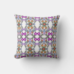 Awesome Lacy Look of Flowers Pink Cushion