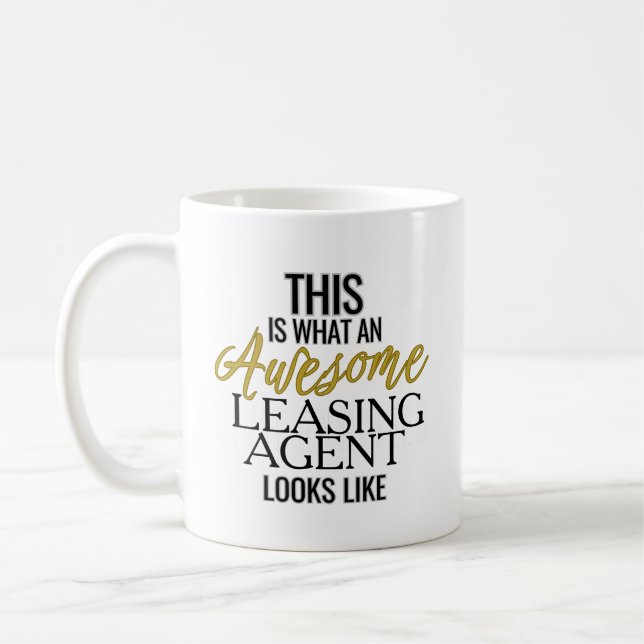 Awesome Leasing Agent | Funny Gift Coffee Mug (Left)