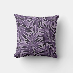 Awesome Leaves Pattern In Lilac and Grey Cushion